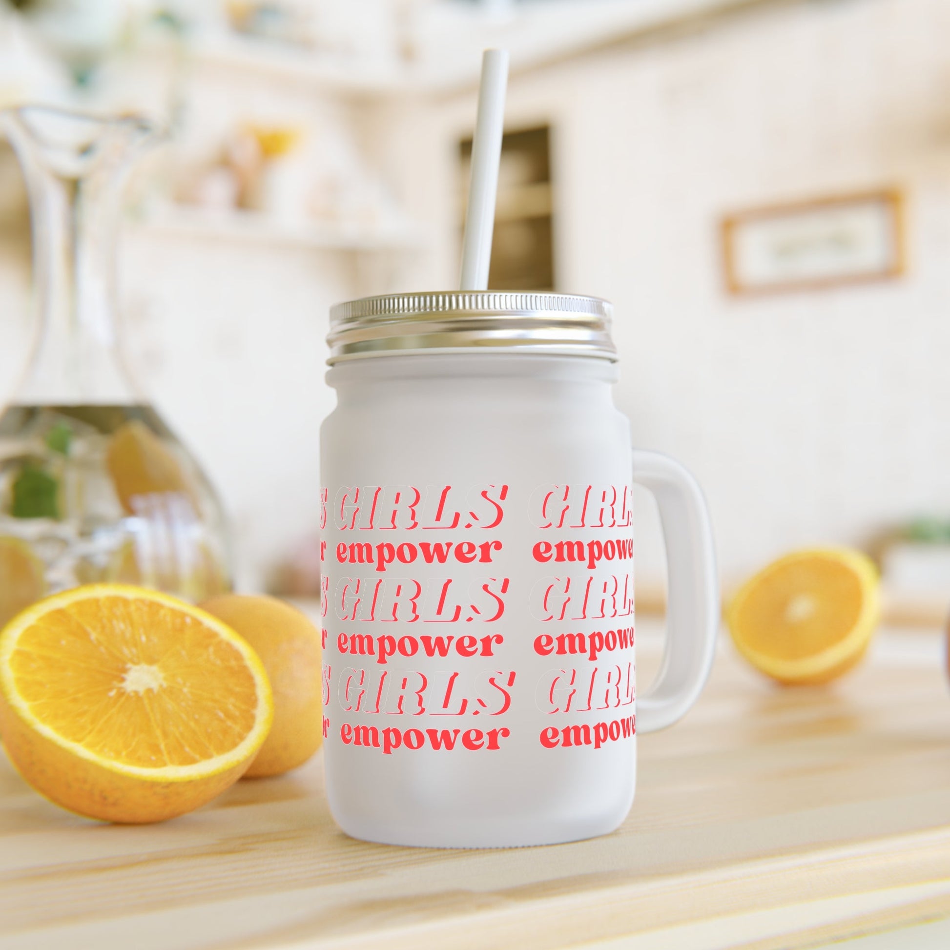 Printify - Girls Empower Girls Mason Jar - Female Empowerment - Yonifyer