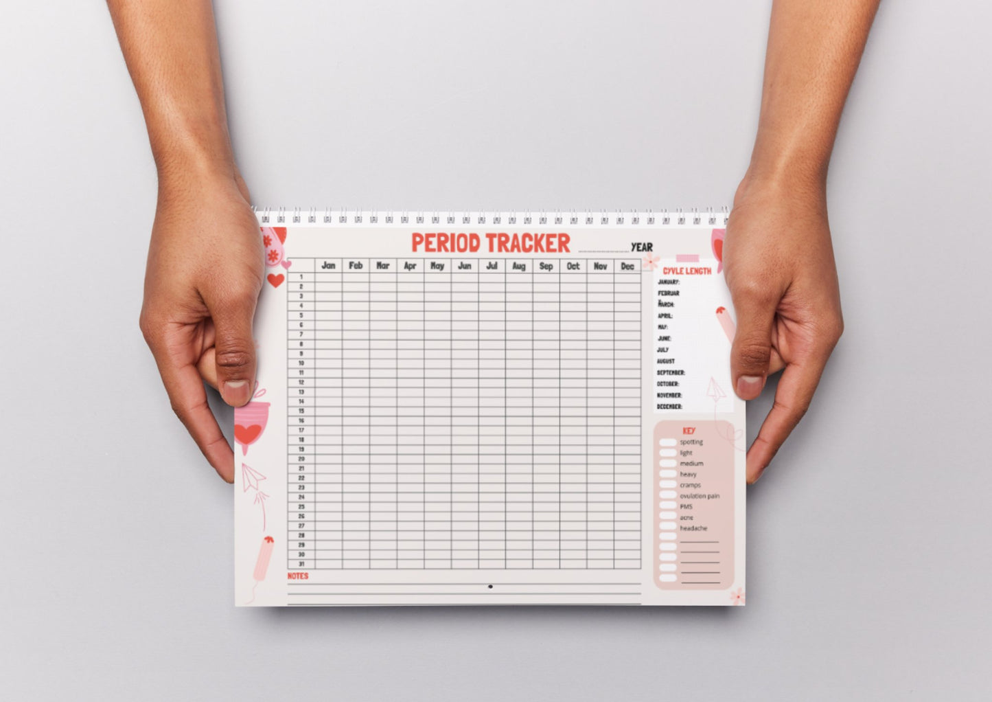 Yonifyer - Printable Period Tracker & Calendar 2024-2025 (Direct Digital Download) - Yonifyer