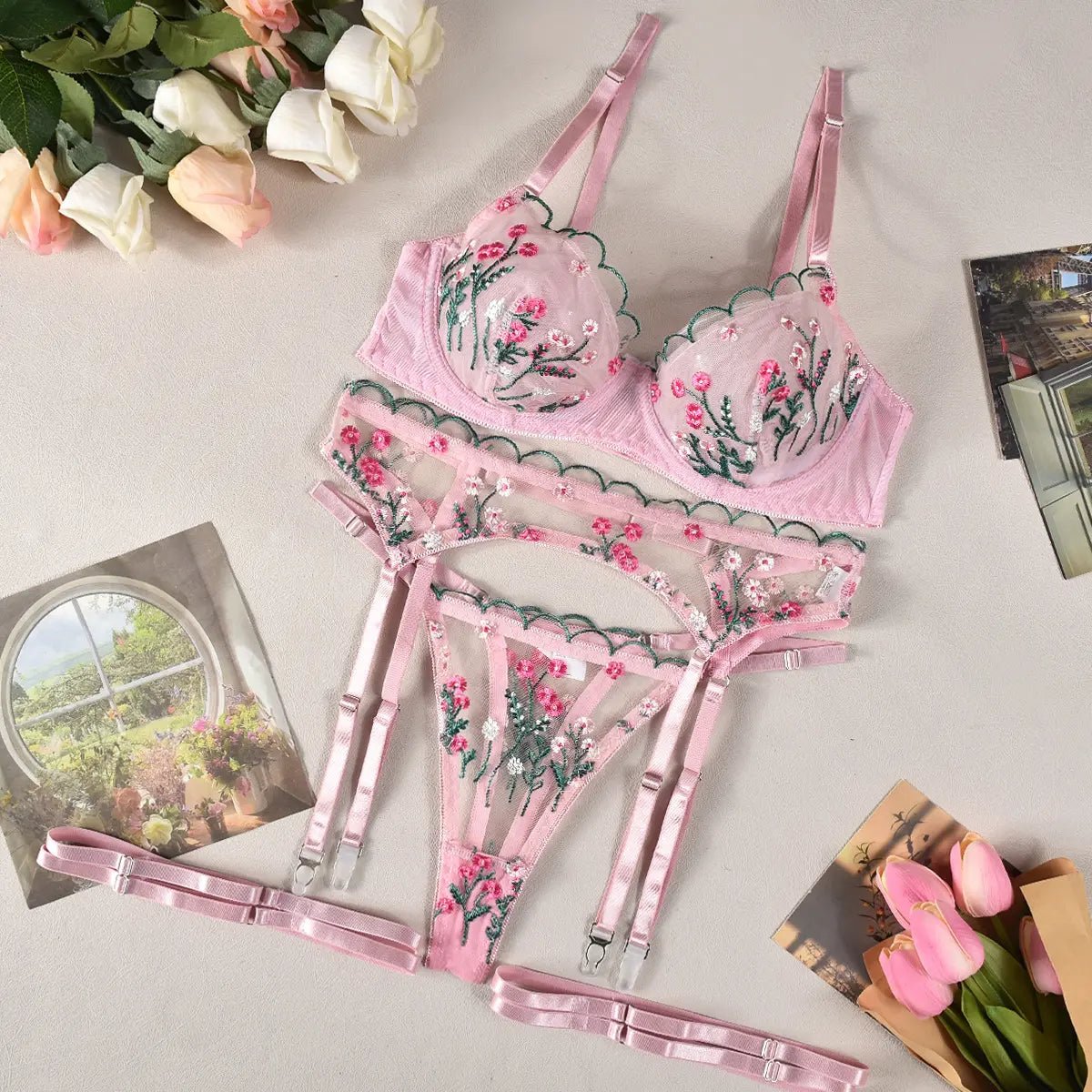 Yonifyer - Flora Lingerie Set - Yonifyer