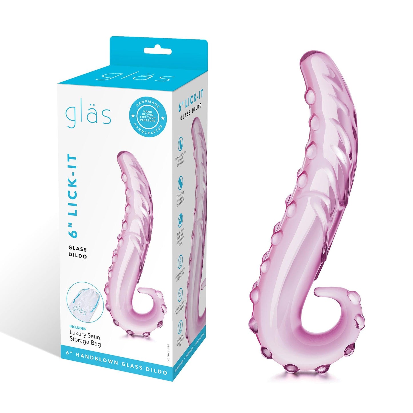 Glass - Lick It - Glass Dildo - Yonifyer